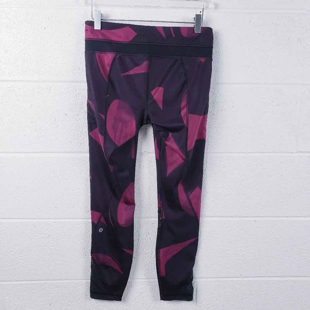 Lululemon‎ All Sport Crop Leggings Purple Black Full On Luxtreme Womens Size 6